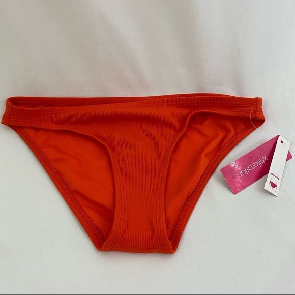 Xhilaration Jrs Ribbed Cheeky Bikini Bottom Orange - Picture 1 of 4